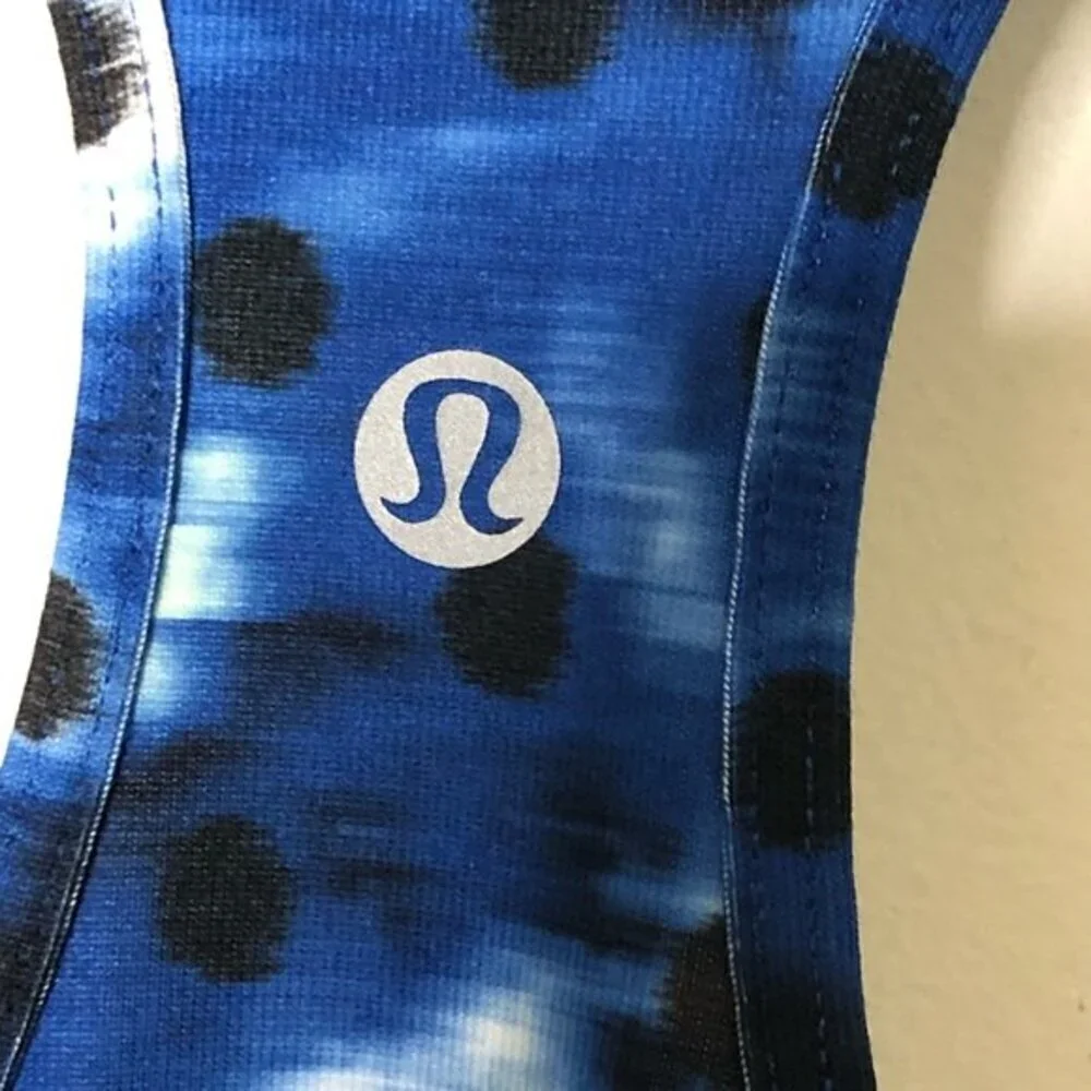 Lululemon‎ Cool Racerback Tank Top Windy Blooms Sapphire Size 4 Floral Print